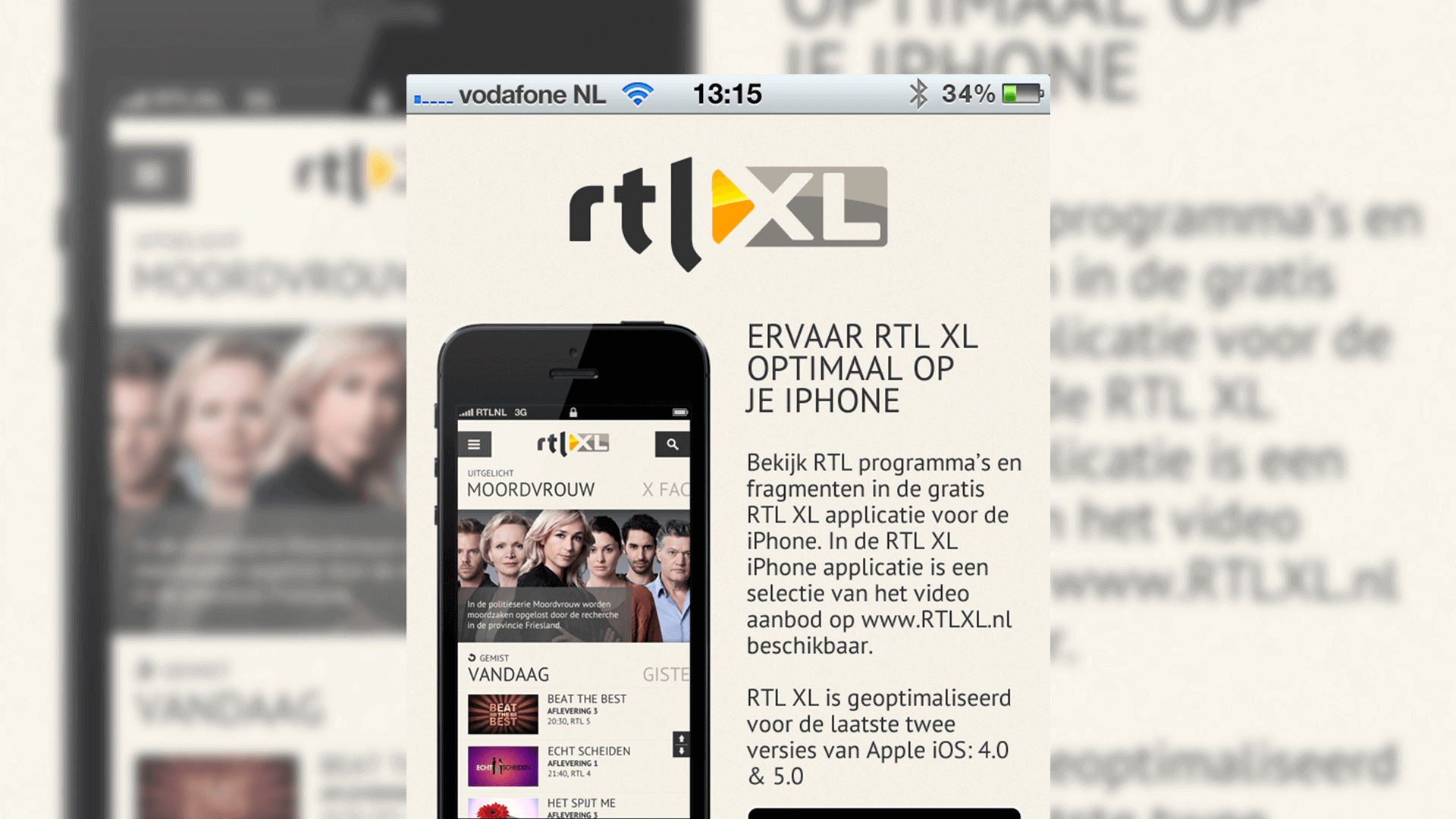RTL XL landingspagina portfolio item