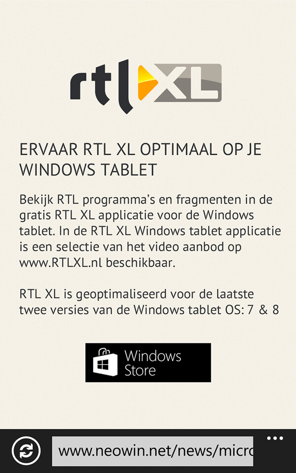 RTL XL Windows